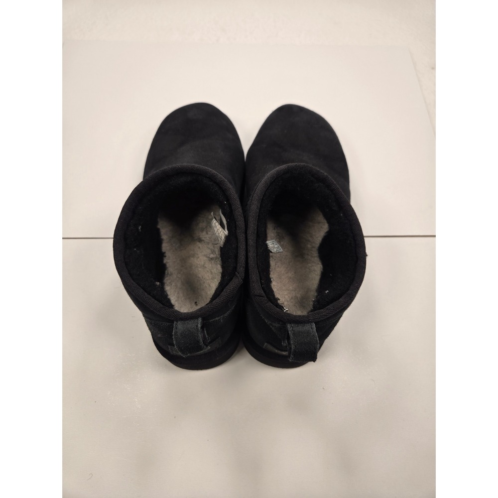UGG Classic Ultra Mini Black Suede Ankle Boots Womens 8 1116109 - Picture 2 of 6